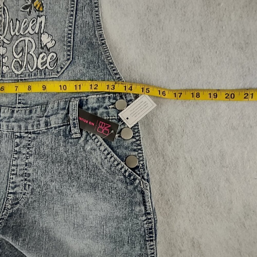 No Boundaries Relaxed Light Blue Customized Denim Overalls Size M (NWT) - Picture 8 of 11